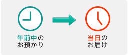 午前中のお預かり 当日のお届け