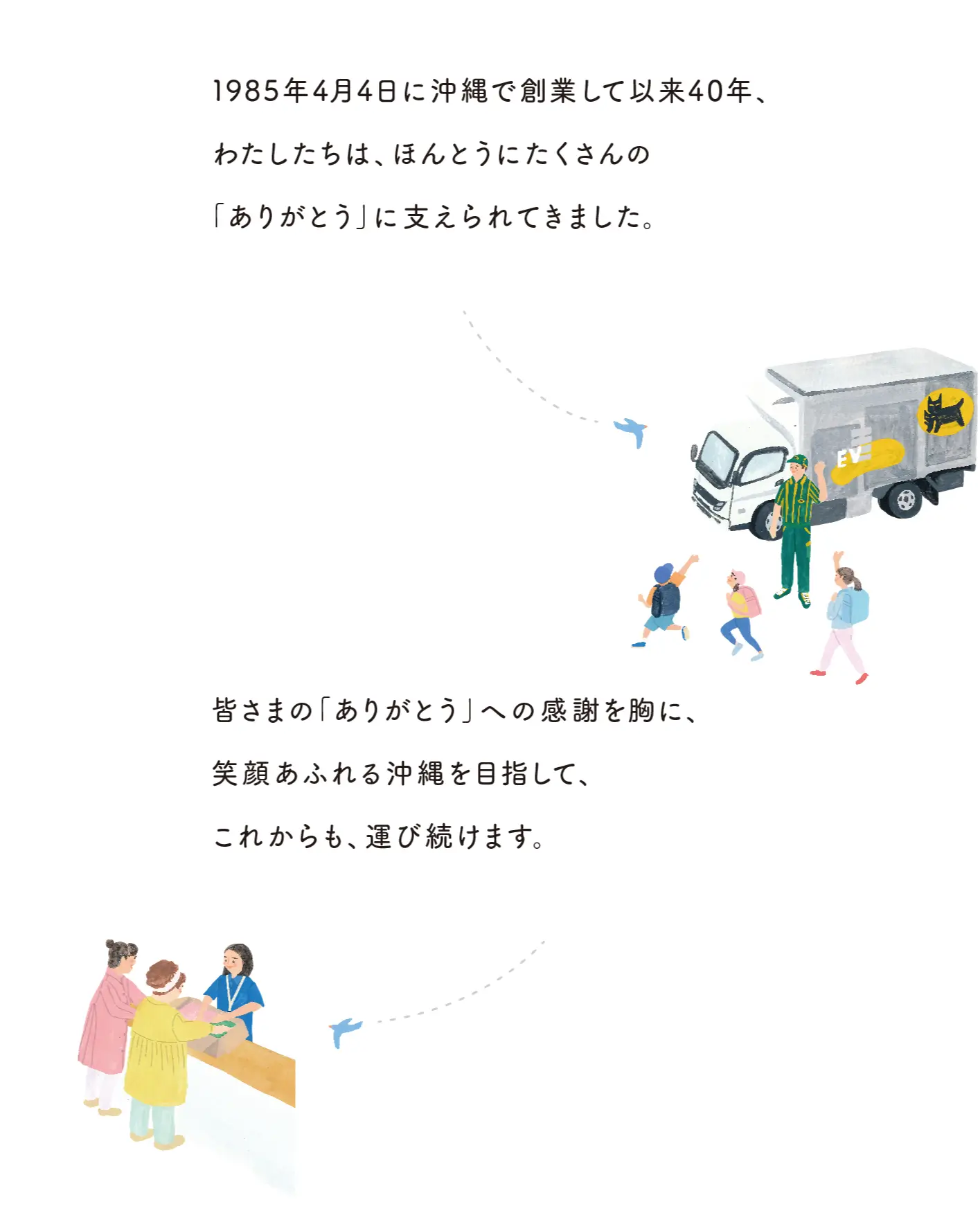 この島に育てていただいき40年。ほんとうに、たくさんの、あたたかい言葉に支えられてきました。人々のあたたかさに触れるたび、この島に必要とされることへの喜びと感謝で胸がいっぱいになるのです。